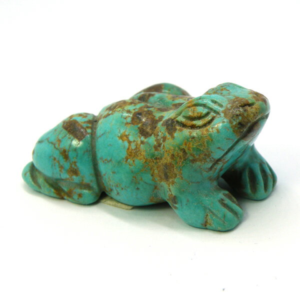 ターコイズ/かえる蛙フロッグ/約45x28x20mm/1点もの彫刻