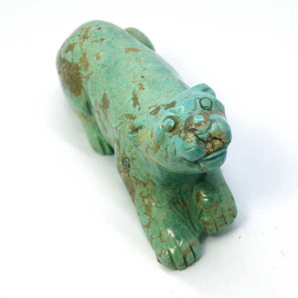 ターコイズ/ネコねこ猫/約70x26x37mm/1点もの彫刻