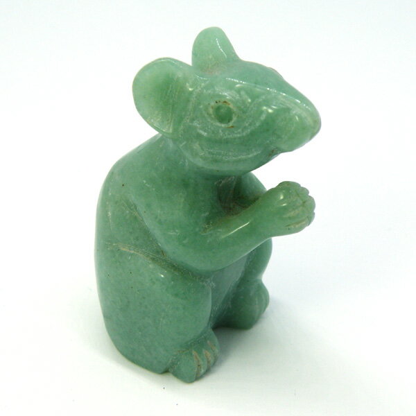 アベンチュリン/ネズミ鼠マウス/約50x25x35mm/1点もの彫刻