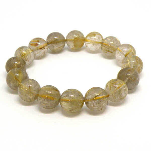 ルチルクォーツクォーツ 【ブレスレット 1点もの】 約13.5mm 天然石 パワーストーン スピリチュアルストーン