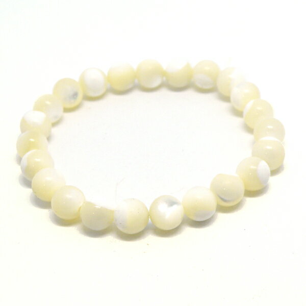シェル マザーオブパール 【ブレスレット 1点もの】 約8mm 天然石 パワーストーン スピリチュアルストーン