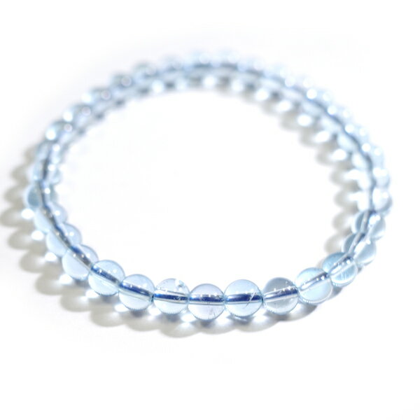 ブルートパーズ 【ブレスレット 1点もの】 約6mm 天然石 パワーストーン スピリチュアルストーン