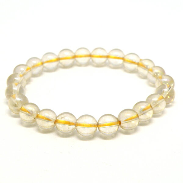 オーラクォーツ 【ブレスレット 1点もの】 約8mm 天然石 パワーストーン スピリチュアルストーン