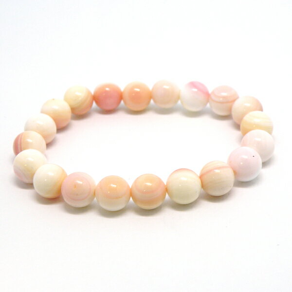 コンクシェル 【1点もの ブレスレット】 約10mm 天然石 パワーストーン スピリチュアルストーン