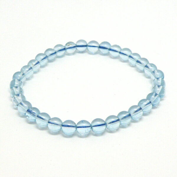 ブルートパーズ 【1点もの ブレスレット】 約6mm 天然石 パワーストーン スピリチュアルストーン