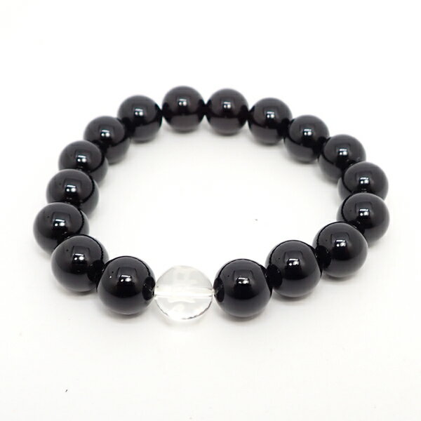 オニキス・クォーツ水晶 【ブレスレット 数量限定】 約10mm 天然石 パワーストーン スピリチュアルストーン