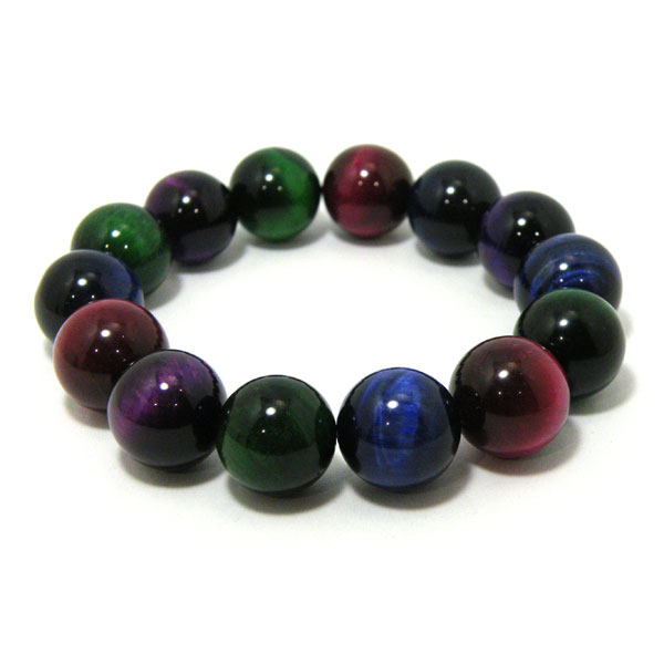 ミックスタイガーアイ/ブレスレット/約14mm/1点もの