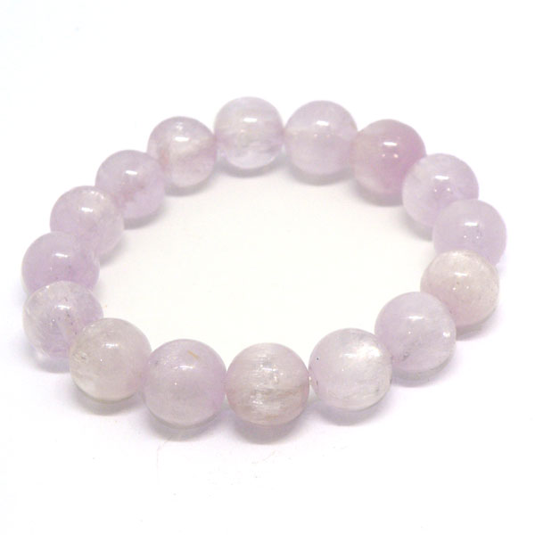 クンツァイト ブレスレット 1点もの 粒約12mm 約15cm 天然石