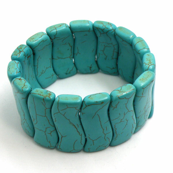 ターコイズ調の人工石 【ブレスレット 1点もの】 約31mm 天然石