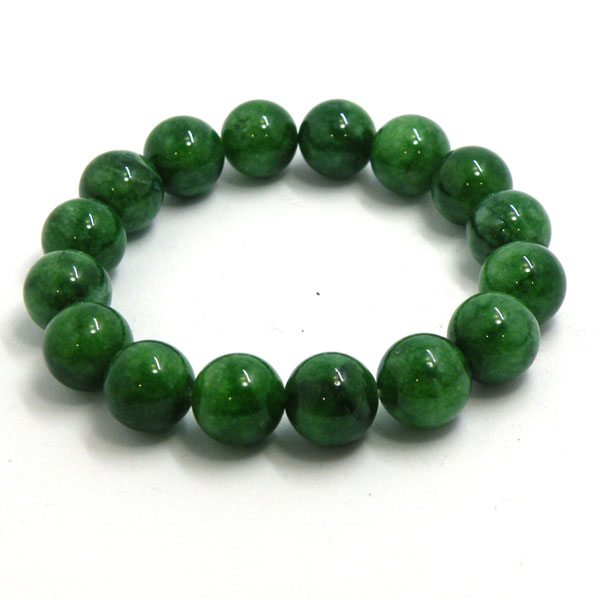 グリーンクォーツァイト(染色) 【ブレスレット 1点もの】 約12mm 天然石
