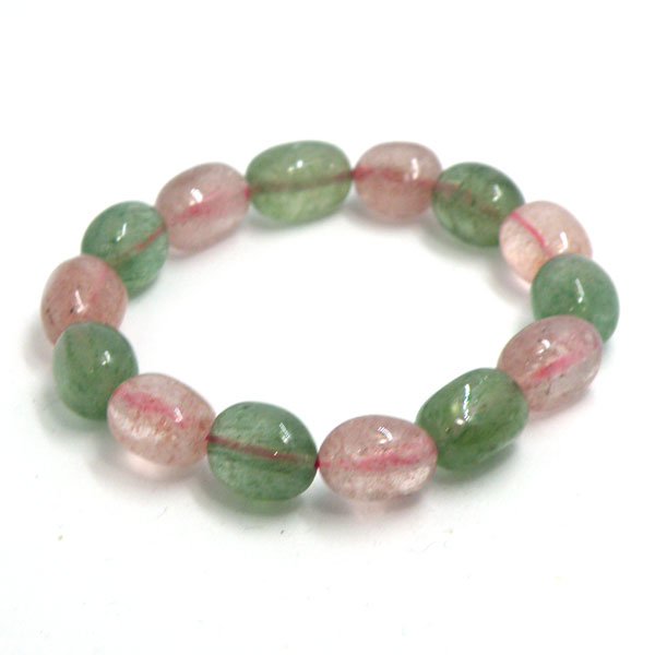 マルチカラークォーツァイト(染色) 【ブレスレット 1点もの】 約10x14mm 天然石