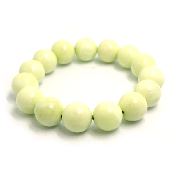 レモンマグネサイト(染色) 【ブレスレット 1点もの】 約12mm 天然石