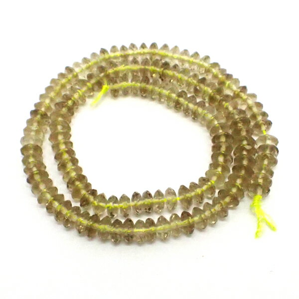 レモンクォーツ 【ボタンカットビーズ 数量限定】 1連 約40cm 約6x3mm 天然石