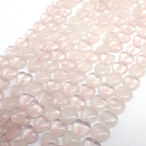 ローズクォーツ 【ハートビーズ 数量限定】 1連 約38cm 約12mm 天然石