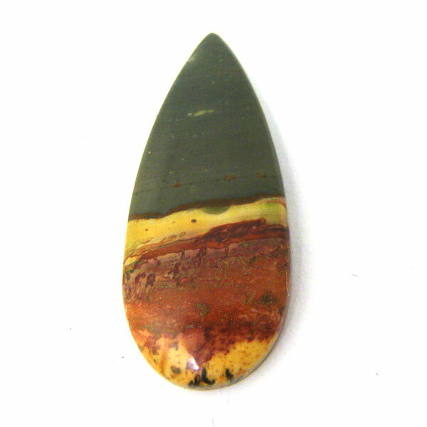 チェリークリークジャスパー(Cherry creek Jasper)は、中国で発見された色や模様が様々なジャスパーです。 レッドクリークジャスパー、ピカソジャスパーなどとも呼ばれます。 命名の由来は、チェリークリーク鉱山から採掘され、近くにレッドクリークという川があるなどからです。 2010年頃に、鉱夫がターコイズを探していた際にこの石を見つけたとされています。 チェリークリークジャスパーは市場に出回り始めてから日が浅いものの、 色がきれいなため人気が出てきています。 在庫限り。1点物ですので、気になる方はお早めにどうぞ。 商品番号：st-st-697 素材：チェリークリークジャスパー(Cherry creek Jasper) 商品名：カボション/1点もの サイズ：約 29x12.3x3.6mm ■取扱方法 ※お使いのブラウザにより色合いなど若干異なる場合があります。 ※天然由来の傷・ヒビ・欠け・付着物などが含まれている場合があります。 ※1点限定です。 ※時間差で売り切れの場合がございます。