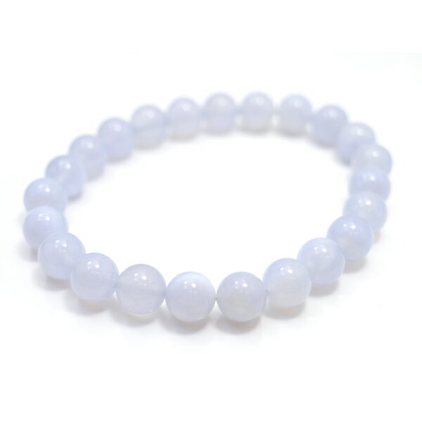 ブルーレースアゲート 【ブレスレット 1点もの】 約8mm 天然石 パワーストーン スピリチュアルストーン