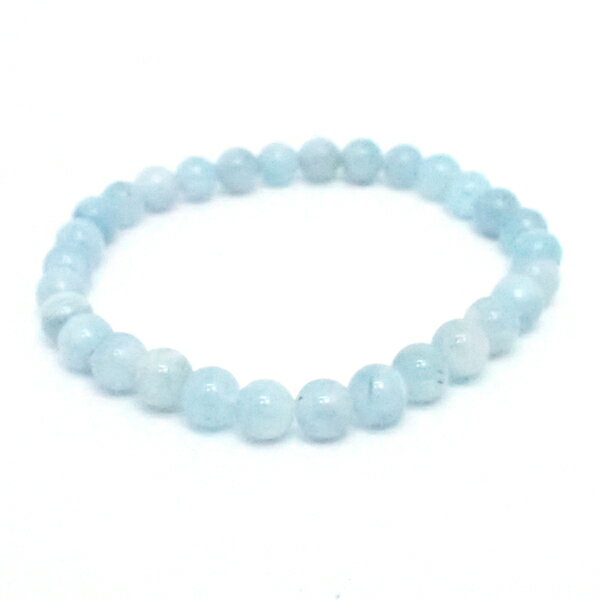 アクアマリン 【ブレスレット 1点もの】 約6mm 天然石 パワーストーン スピリチュアルストーン