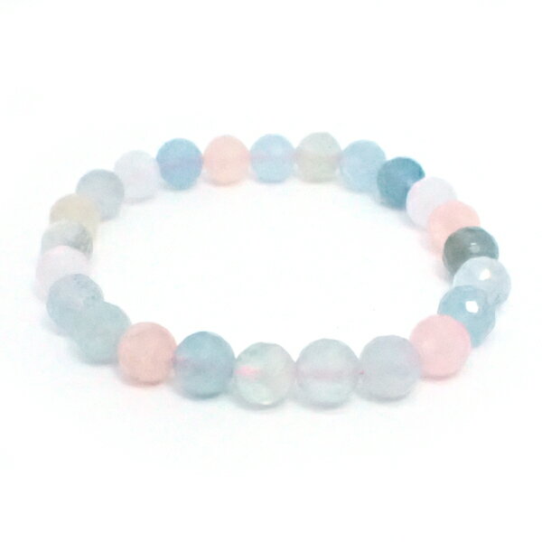 MIXベリル(アクアマリン・モルガナイト) 【ブレスレット 1点もの】 約8mm 天然石 パワーストーン スピリチュアルストーン