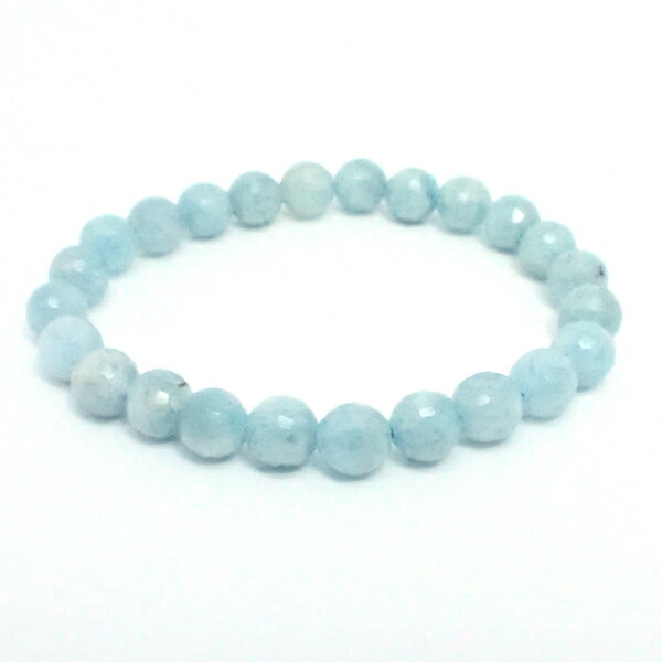アクアマリン 【ブレスレット 1点もの】 約8mm 天然石 パワーストーン スピリチュアルストーン