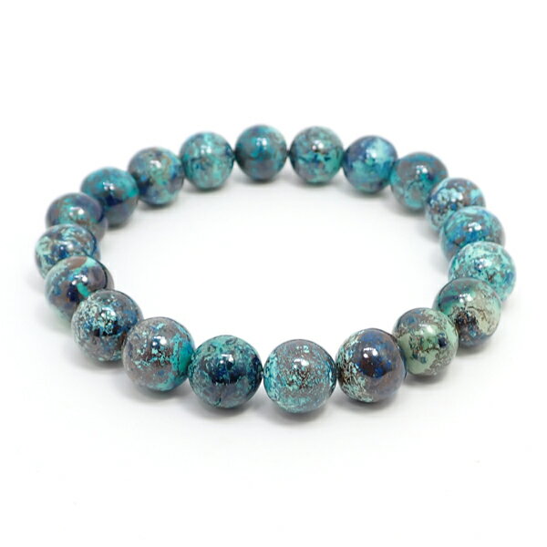 クリソコラ 【ブレスレット 1点もの】 約10mm 天然石 パワーストーン スピリチュアルストーン