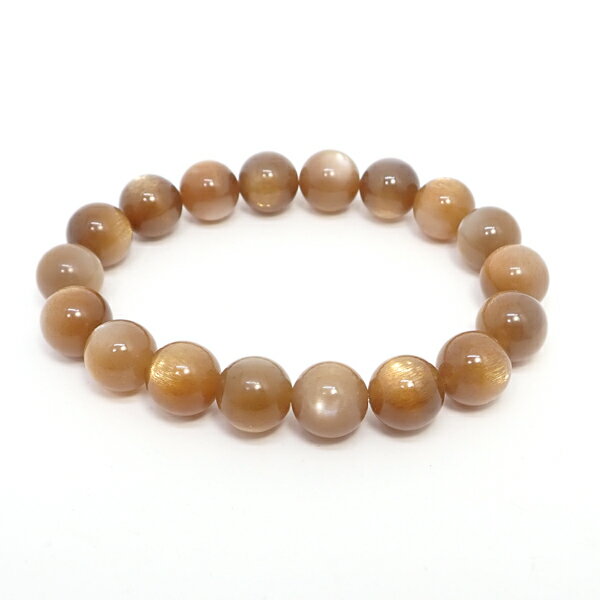 サンストーン・キャッツアイ 【ブレスレット 1点もの】 約10mm 天然石 パワーストーン スピリチュアル