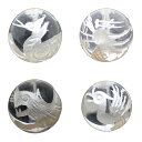 クォーツ水晶 【丸玉四神ビーズ 数量限定】4個セット 約12mm 天然石 パワーストーン