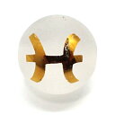 クォーツ水晶(転写プリント) 丸玉星座ビーズ うお座 約12mm 《1個》 天然石