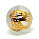 クォーツ水晶(転写プリント) 丸玉龍ビーズ 単品 約12mm 《1個》 天然石
