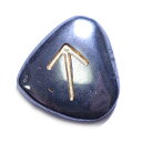 ルーンストーン 【1点もの 単品】 ヘマタイト 約27x25xT6mm 《1個》 天然石 スピリチュアルストーン