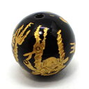 オニキス 丸玉四面四神獣ビーズ 約14mm 天然石