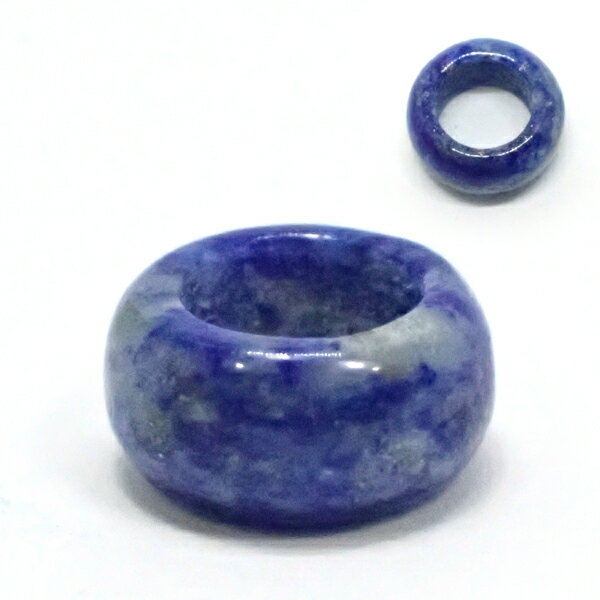 ラピスラズリ ロンデルビーズ 約8x4.5mm(穴径5mm) 2個セット 天然石