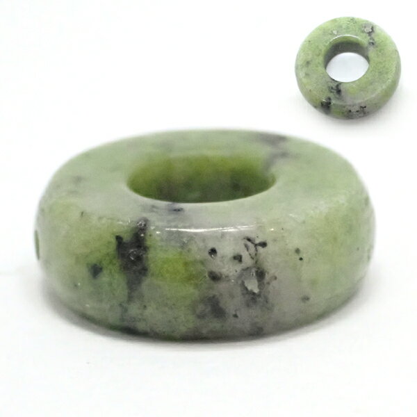 スネークスキンジャスパー ロンデルビーズ 約13x4.3mm(穴径5mm)※縦にも貫...