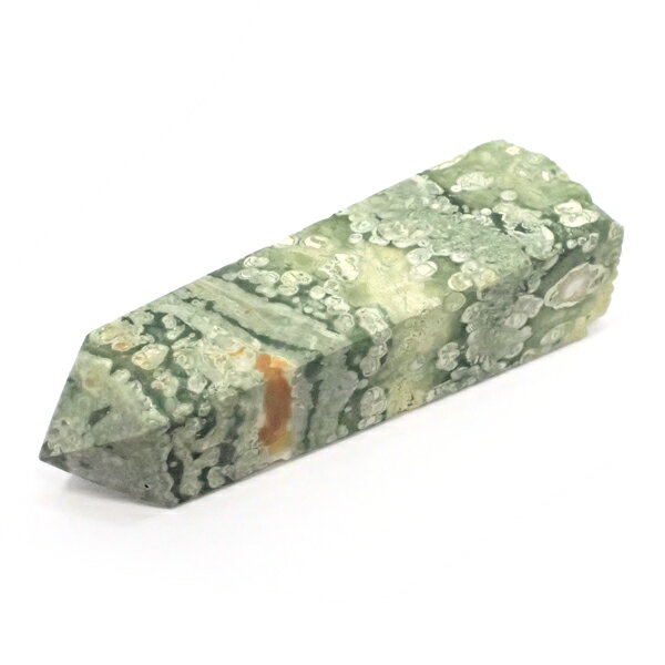 レインフォレストジャスパー(Rainforest Jasper) 天然石ポイントです。 ポイントには自然にその形になったものや、カット加工して作られたものがあります。 どちらにしても、たいへん美しいものです。 ポイントは鑑賞やヒーリング、マッサージ等に適しています。 1点ものですのでお早めにどうぞ。 商品番号 gs-sp-9741 素材 レインフォレストジャスパー(Rainforest Jasper) 商品名 ポイント/1点もの サイズ 約 106x32x27mm 備考 ※お使いのブラウザにより色合いなど若干異なる場合があります。 ※天然由来の傷・ヒビ・欠け・付着物などが含まれている場合があります。 ※1点ものですので時間差で売り切れの際はご容赦ください。 スモール便不可