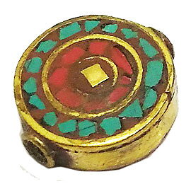 ネパールビーズ/約18x7mm /1個/ 真鍮ビーズ キセキ-リリ kiseki-riri エスニックパーツ