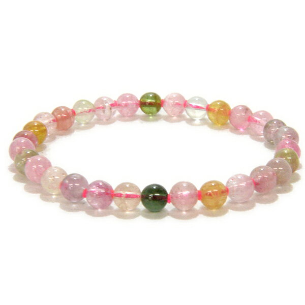 マルチカラートルマリン 6mm 【1点もの ブレスレット】 天然石 パワーストーン