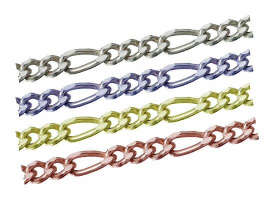 シルバーチェーン フィガロチェーン 完成品 (ネックレス) 幅 約:1.7mm 長さ:40cm 1本 シルバー925 ロジウムカラーコーティング