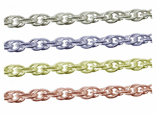 シルバーチェーン ルーズロープチェーン 完成品 (ネックレス) 幅 約:1.9mm 長さ:60cm 1本 シルバー925 イエローロジウム