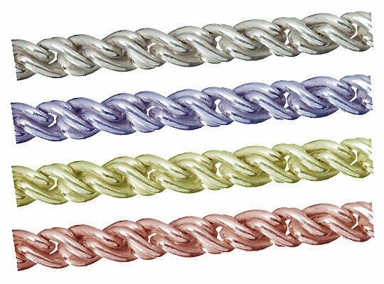 シルバーチェーン ルーズロープツイストチェーン 完成品 (ネックレス) 幅 約:1.7mm 長さ:40cm 1本 シルバー925 無垢