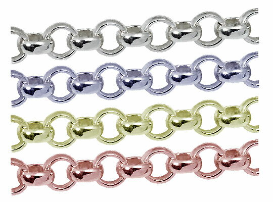 シルバーチェーン ロロチェーン 切り売り 幅 約:3mm 長さ:1m シルバー925 イエローロジウムカラーコーティング