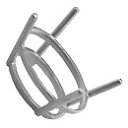 シルバー925 【石枠フレーム】 オバール シルバーパーツ約8x10mm 10個 シルバー925