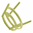 シルバー925 【石枠フレーム】 オバール シルバーパーツ約10x12mm 10個 sv925 イエローロジウムカラーコーティング