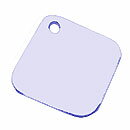 シルバー925 【チェーンタグ】エンドパーツ 約L8x8xT0.5mm 《10個》 ロジウムコーティング