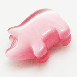 キャッツアイ 【合成石パーツ】 ブタパーツ ピンク 約20x10x13mm 《1個》