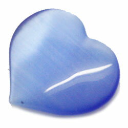 キャッツアイ 【合成石パーツ】 ハートパーツ ブルー 約19x17x4mm 《1個》