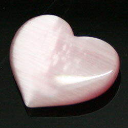 キャッツアイ 【合成石パーツ】 ハートパーツ ピンク 約19x17x4mm 《1個》
