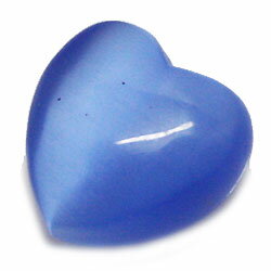キャッツアイ 【合成石パーツ】 ハートパーツ ブルー 約20x20x12mm 《1個》