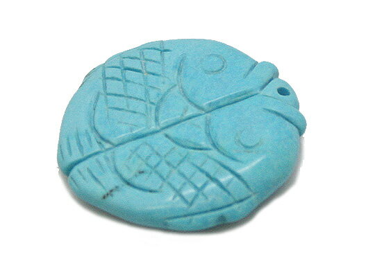 合成石パーツ ターコイズ 魚パーツ 約38x38x7mm ルース 《1個》 裸石 天然石