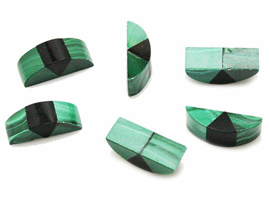 合成石・人工石パーツ マラカイトxオニキス デザインパーツ 約18x6x7mm 《1個》