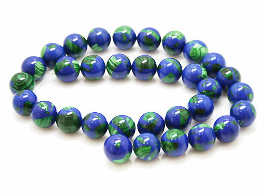 ミックスビーズ 【合成石ビーズ】 約12x12mm 丸玉ビーズ 《1連約40cm 1本》