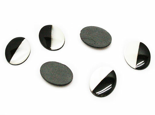 合成石・人工石パーツ シェルxオニキスデザインパーツ 約18x13x2mm 《1個》